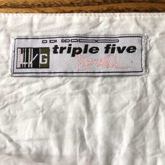 Triple Five Soul White Cotton Lined Mini Skirt w Pockets / side zip ~ Large - Picture 8 of 13